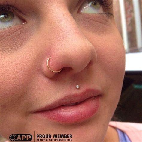 Georgia Stopped In Today To Have Her Philtrum Piercing Downsized With This Beautiful 14k Gold