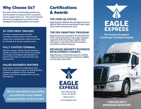 Eagle Express Tri Fold Brochure And Logo On Behance