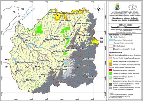 mapa geomorfológico da bacia hidrográfica do rio seridó rn pb fonte download scientific