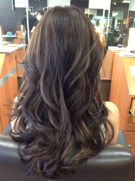 Ash brown hair is a modern variant of brunette hair that is blended with cool grey tones. ash brown and violet highlights | Hair color asian, Brown ...