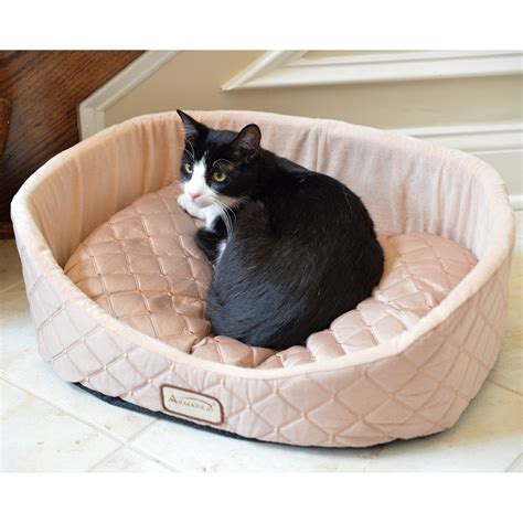 Armarkat Faux Silk Cat Bed Light Apricot In 2021 Cat Bed Bed