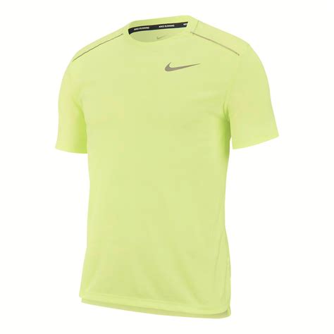 Nike Mens Dri Fit Miler Short Sleeve Running Shirt Barely Volt Small