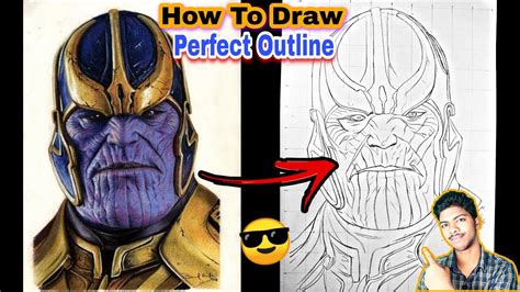 How I Draw Thanos Avengers Infinity War Outline Tutorial For