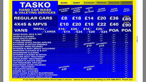 Visit our marietta, ga location. Car Wash & Valeting Harrow: Price List