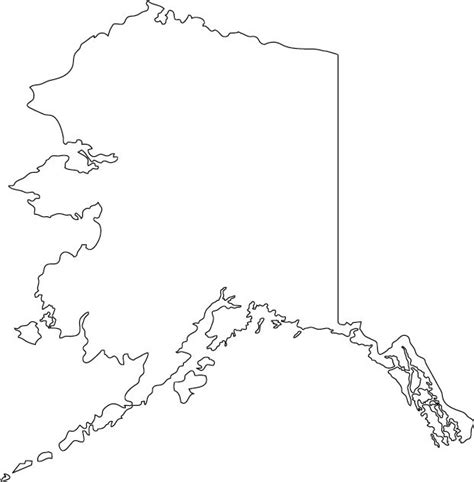 Alaska Outline Map Map State Outline Alaska Map