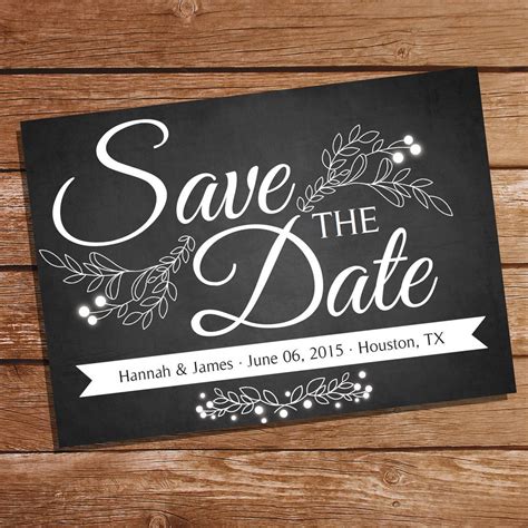 Request mailing addresses or link to your wedding website. Chalkboard Save The Date Card | Save The Date | Wedding ...