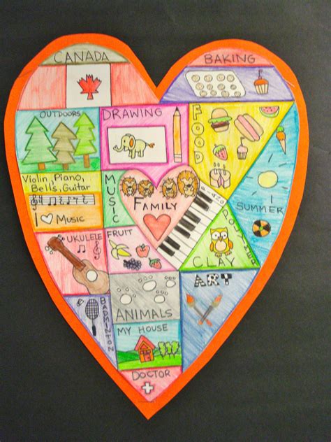 Crayons Glitter And Smelly Markers Heart Maps