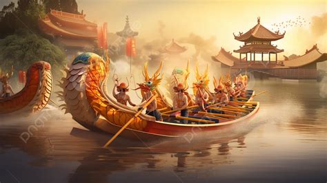 Dragon Boat Festival Traditional Customs Dragon Boat Race Background Dragon Boat Race Dragon
