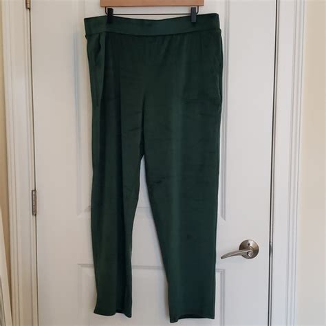 Croft And Barrow Pants And Jumpsuits Croft Barrow The Lush Velour Straight Leg Pant In Green Xxl