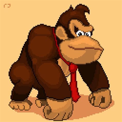 Donkey Kong Pixel Art 8bit 16bit Pixelart By Rjslagter Pixel Art