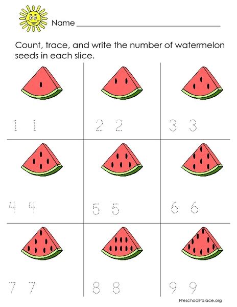 Counting Watermelon Seeds Printables For Kindergarten Lesson Planet