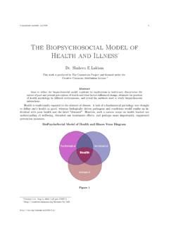 The Biopsychosocial Model Of Health And Illness The Biopsychosocial Model Of Health And