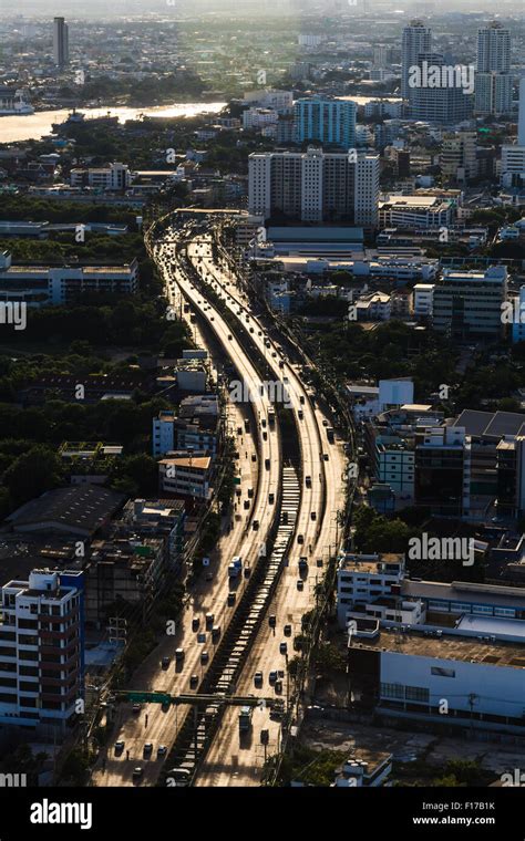 Aerial View Of Bangkok In The Evening Stock Photo Alamy