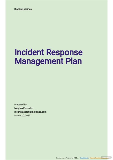 Incident Response Plans Templates Format Free Download