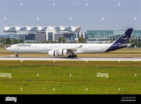 Lufthansa Airbus A340 600 Aircraft Munich Airport In Germany Stock