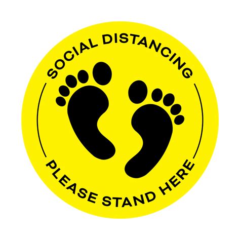 Social Distancing Please Stand Here Heavily Textured Floor Stickers