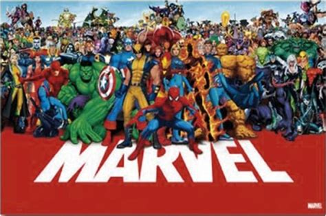 Marvel Comics The Lineup Heroes Superheroes Poster 34x22 Inch Poster