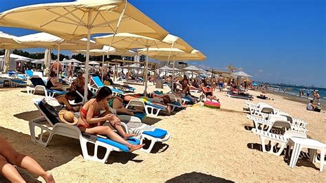 Romania Constanta Private And Public Beach Walk Plaja Mamaia July