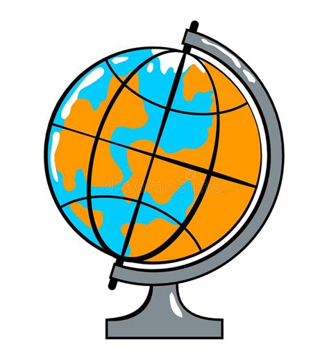 Globe Cartoon Sticker In Retro Style Stock Vector Illustration Of