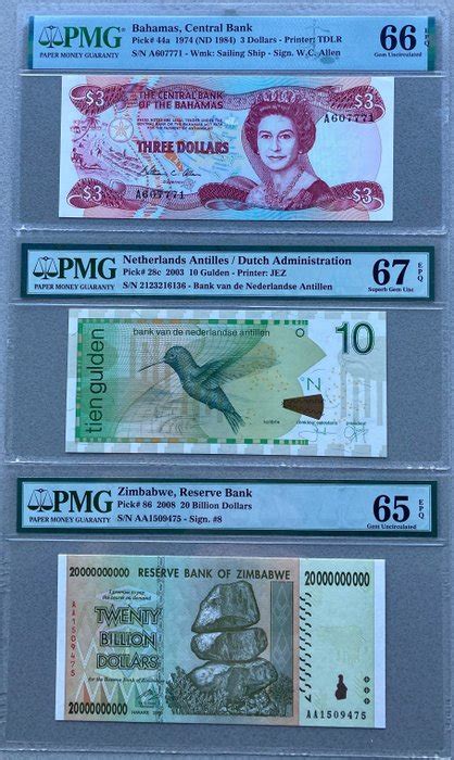 World 3 Banknotes All Graded Various Dates Catawiki