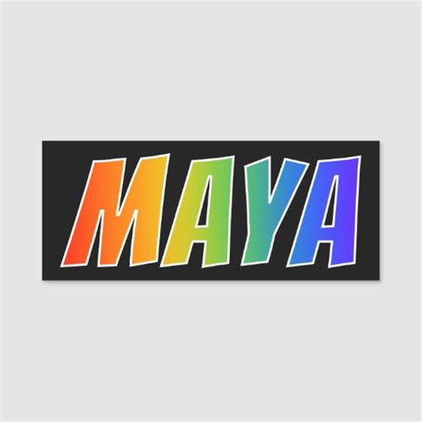 First Name Maya Fun Rainbow Coloring Name Tag