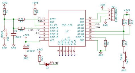 Schematic Corresponding To The Elements Of The Esp 12e Module