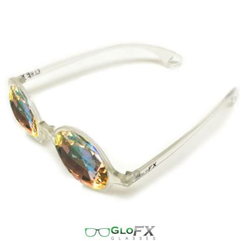 glofx clear kaleidoscope glasses bug eye rainbow flat back outdoor fun shop