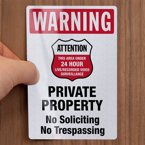 Private Property No Trespassing 24 Hr Surveillance Label Set Sku Lb 4156