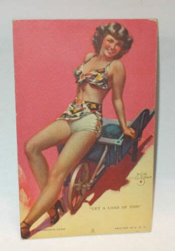 Vintage Zoe Mozert Mutoscope Pin Up Girl Arcade Card Get A Load Of This Ebay