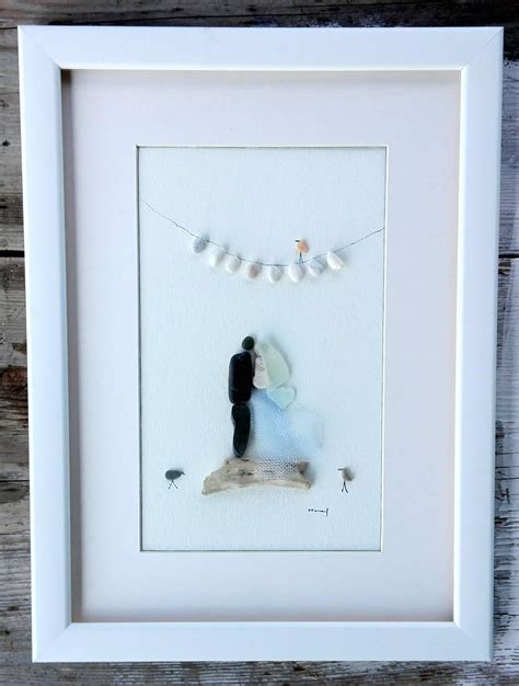 Wedding Pebble Art Pebble Art Wedding Gift Romantic Wedding Etsy