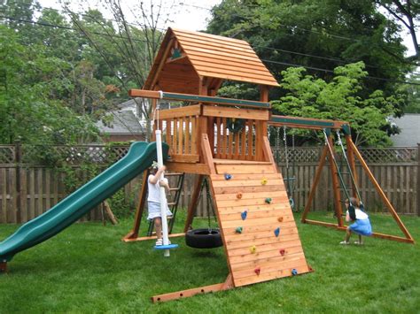 With modern swing sets sporting every bell and whistle, it can be easy to lose sight of plastic weight limits: Under Deck Swing Set • Decks Ideas