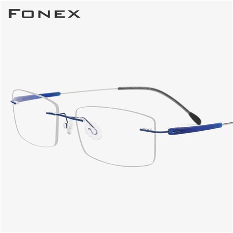 Rimless Eyeglasses Frame Men Titanium Alloy Tr90 Prescription Myopia