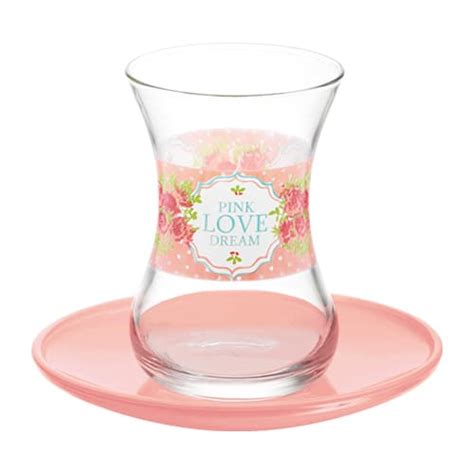 Buy Lav Turkish Tea Glass Set Pink Love Dream Pcs Online Grand