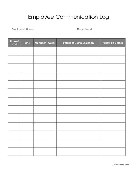 Free Communication Log Template Word Excel Or Pdf