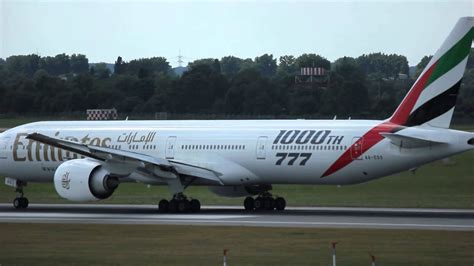 1000th Boeing 777 Emirates Takeoff Dusseldorf Airport Youtube