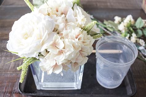 Diy Faux Floral Arrangement With Fake Water