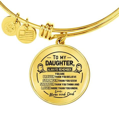 But if you still want to try to show your gratitude in the form of a gift, there are a few things she totally wouldn't mind unwrapping on mother's day. A Reminder from Mom and Dad to Daughter Bangle | Gifts for ...