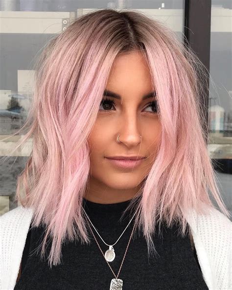 60 Of The Most Stunning Short Hairstyles On Instagram March 2019 Light Pink Hair Pastel