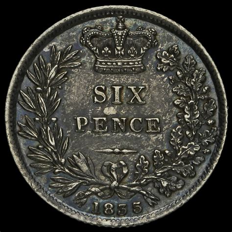 1835 William Iv Milled Silver Sixpence Scarce Gef