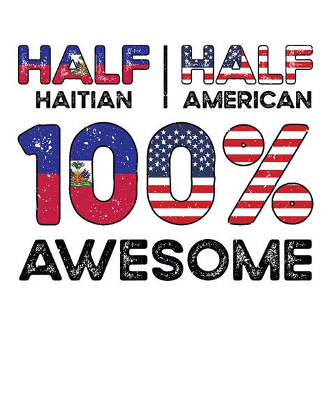 Half Haitian Haiti American Usa Citizenship Digital Art By Toms Tee