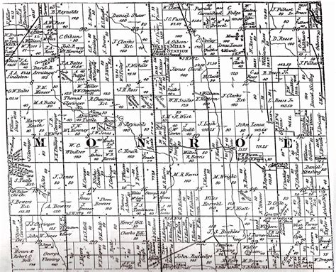 1874 Monroe Township Map