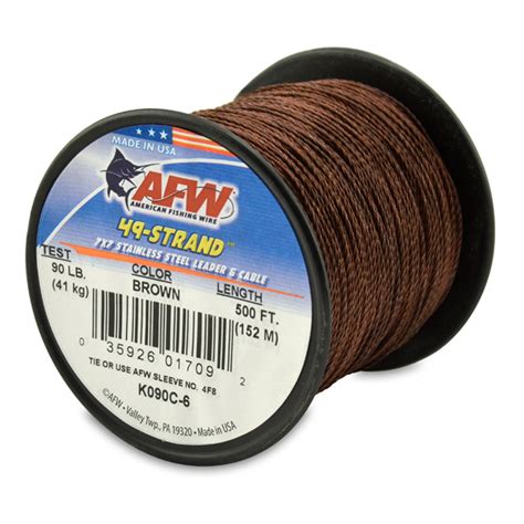 Afw 49 Strand 7x7 Stainless Steel Shark Leader Cable Camo 500