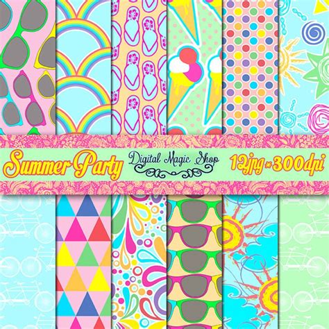 Summer Seamless Digital Paper Seamless Pattern 12pcs 300dpi Etsy