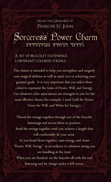 Power Charm Spell Wicca Witchcraft Magick Spells Pagan Witch Witch Spell Witch Magic Lunar