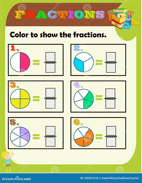 Circle The Correct Fraction Mathematics Math Worksheet For Kids