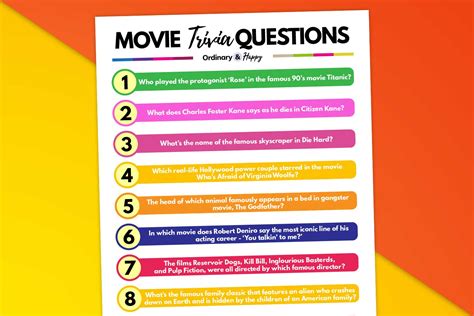 100 Movie Trivia Questions And Answers For A Hollywood Themed Quiz