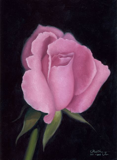 Realistic Rose Paintings In Oil Pink Available Paintings