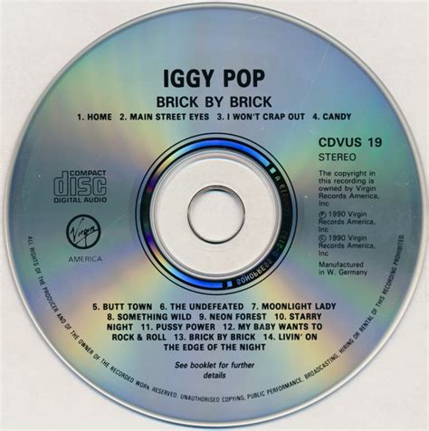Iggy Pop Brick By Brick Gm Éditions