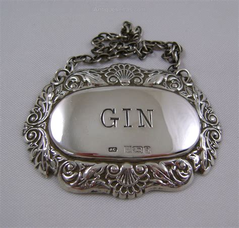 antiques atlas silver decanter label gin 1981