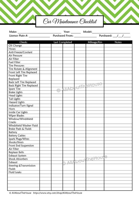 Vehicle Maintenance Schedule Template Free Sample Example And Format